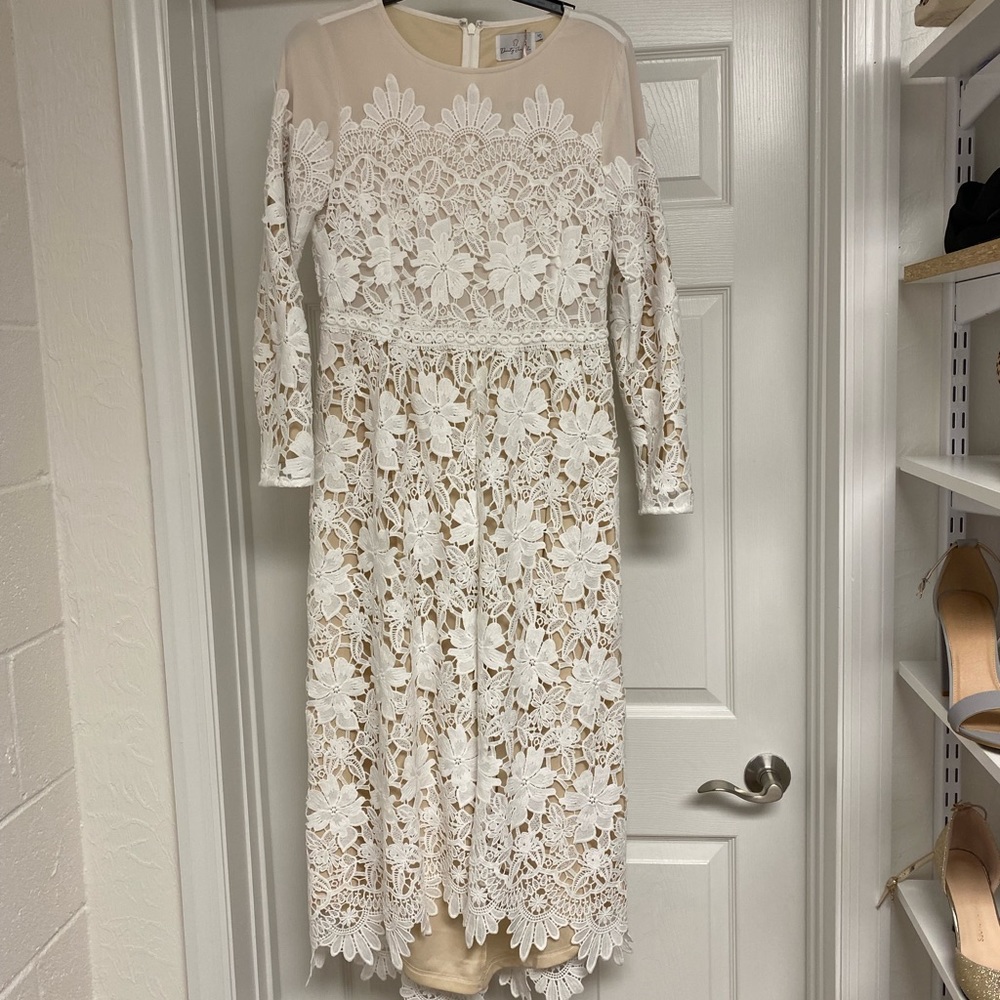 COPY - NWT dainty jewells cream lace high low dress